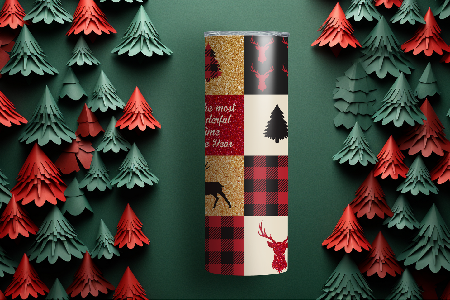 It's a Plaid Deer Christmas 20oz Skinny Tumbler