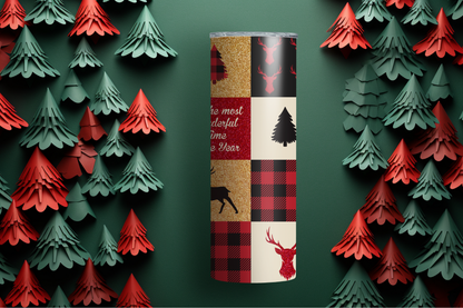 It's a Plaid Deer Christmas 20oz Skinny Tumbler