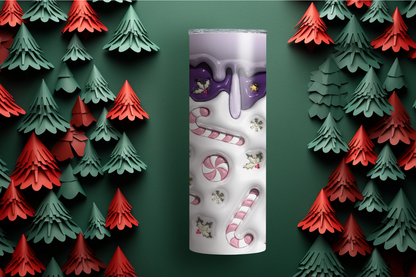 Purple Drip Candy Cane 20oz Skinny Tumbler