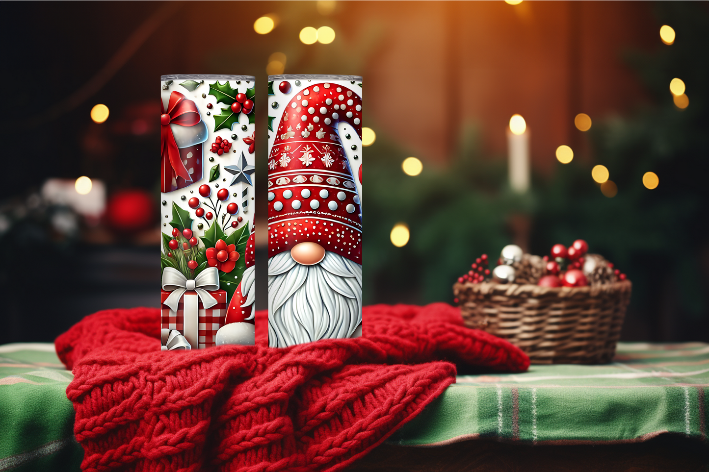 Gnome Christmas 20oz Skinny Tumbler