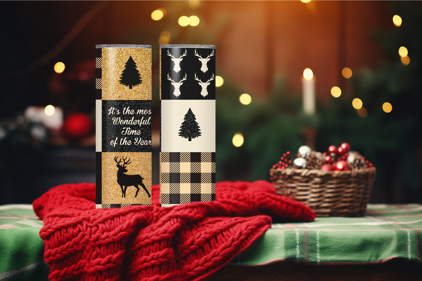 It's a Plaid Deer Christmas 20oz Skinny Tumbler