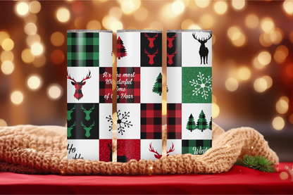 It's a Plaid Deer Christmas 20oz Skinny Tumbler