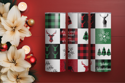 It's a Plaid Deer Christmas 20oz Skinny Tumbler