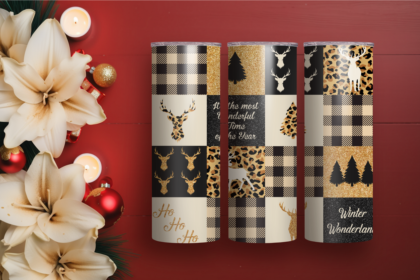 It's a Plaid Deer Christmas 20oz Skinny Tumbler