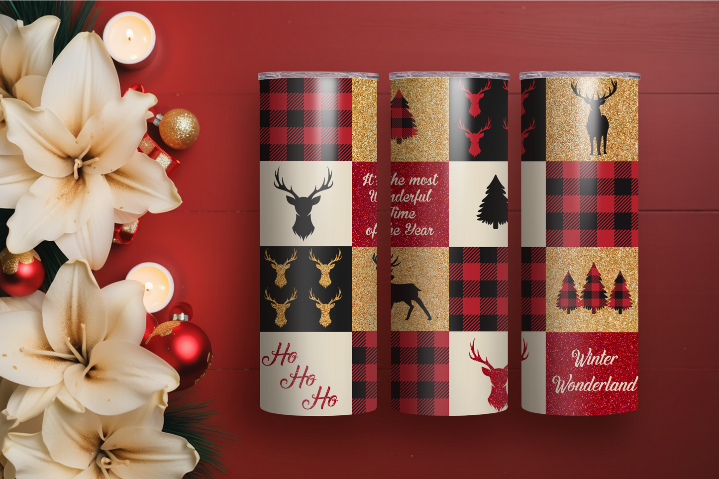 It's a Plaid Deer Christmas 20oz Skinny Tumbler