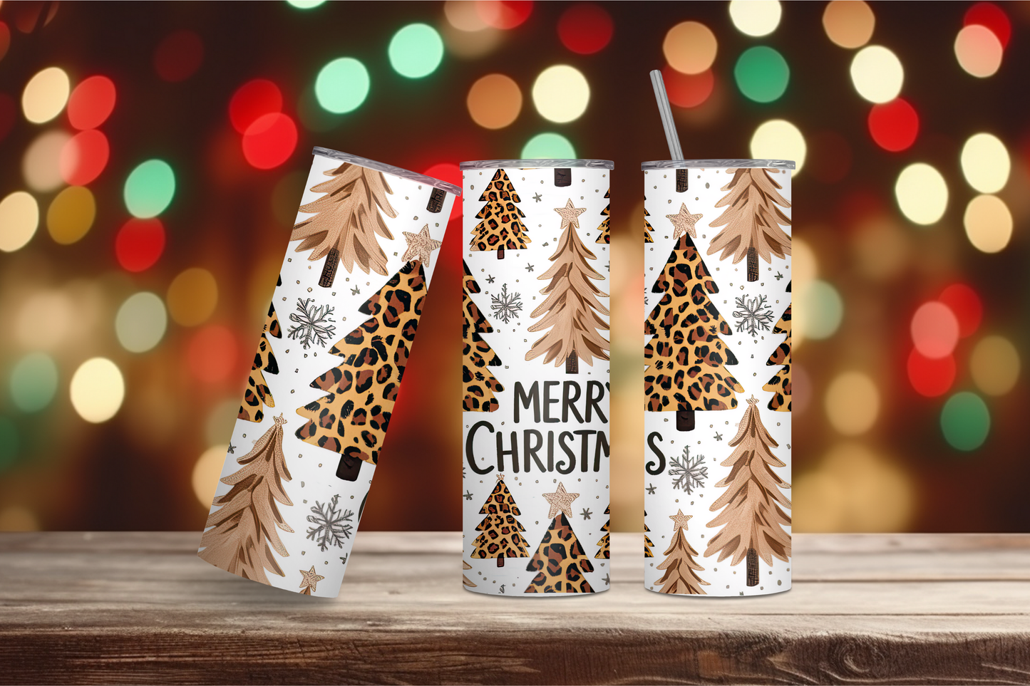 Merry Christmas Feat. Trees 20oz Skinny Tumbler