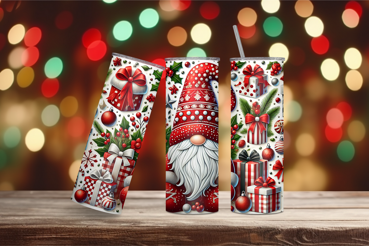 Gnome Christmas 20oz Skinny Tumbler