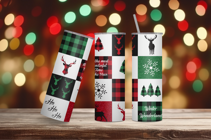 It's a Plaid Deer Christmas 20oz Skinny Tumbler