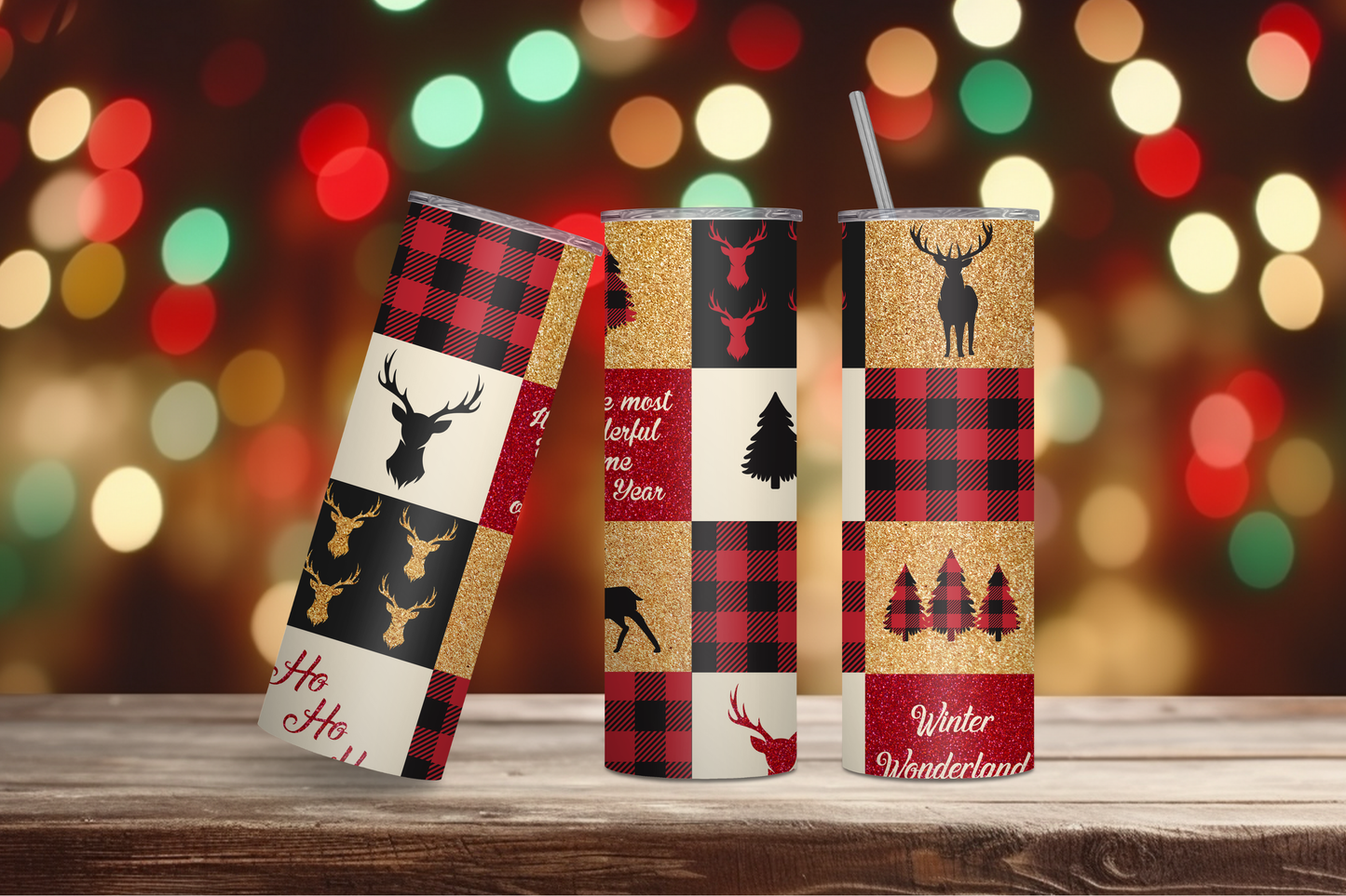 It's a Plaid Deer Christmas 20oz Skinny Tumbler