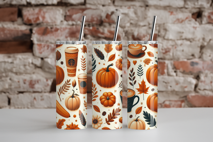 Fall Pumpkin 20oz Skinny Tumbler