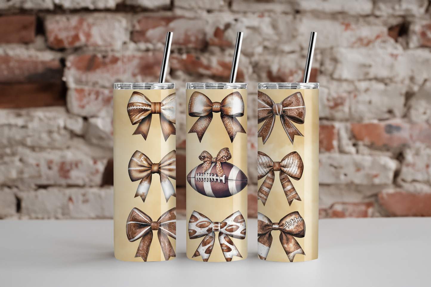 Girly Football Energy 20oz Skinny Tumbler