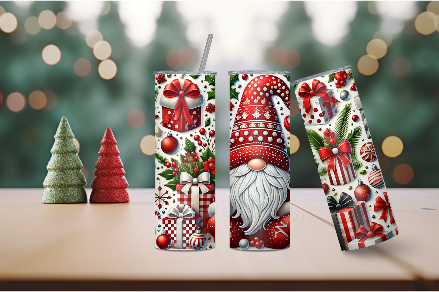 Gnome Christmas 20oz Skinny Tumbler