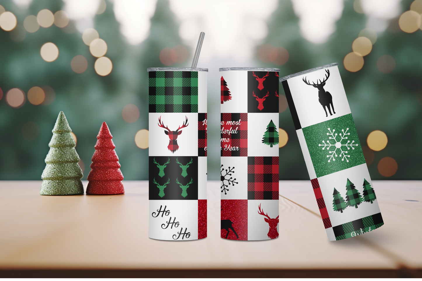 It's a Plaid Deer Christmas 20oz Skinny Tumbler