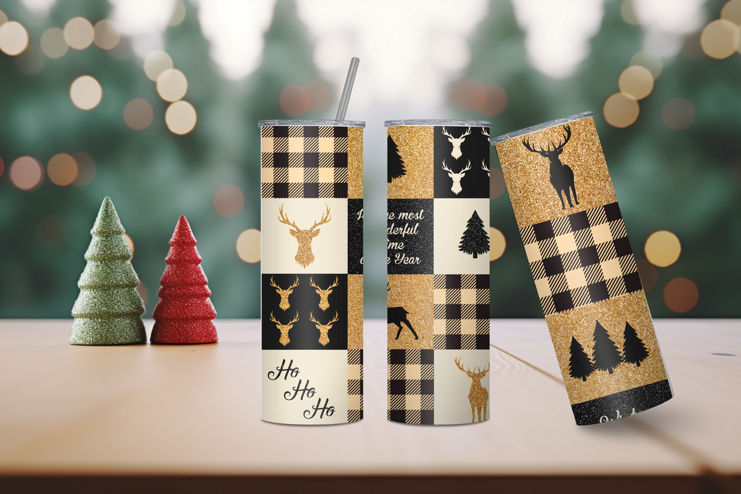 It's a Plaid Deer Christmas 20oz Skinny Tumbler