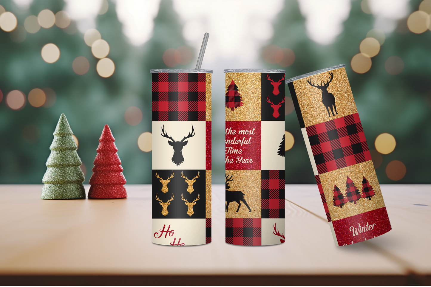 It's a Plaid Deer Christmas 20oz Skinny Tumbler