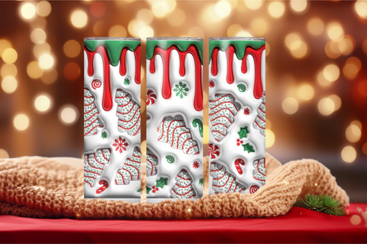 Christmas Cakes 3D 20oz Skinny Tumbler