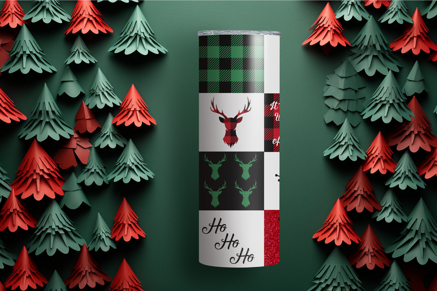 It's a Plaid Deer Christmas 20oz Skinny Tumbler