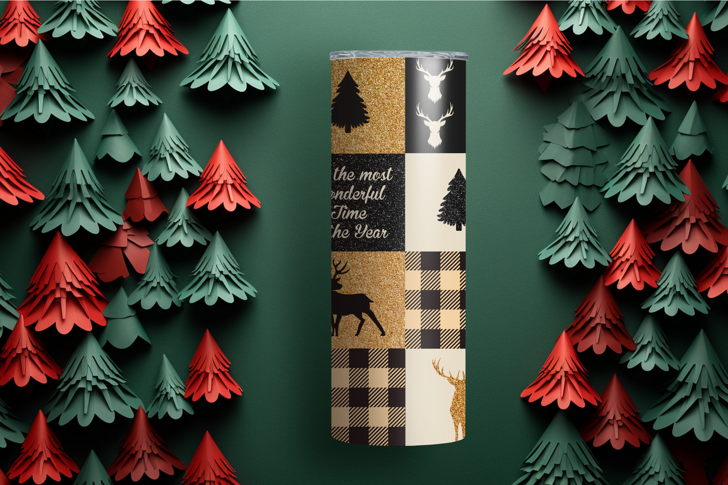 It's a Plaid Deer Christmas 20oz Skinny Tumbler