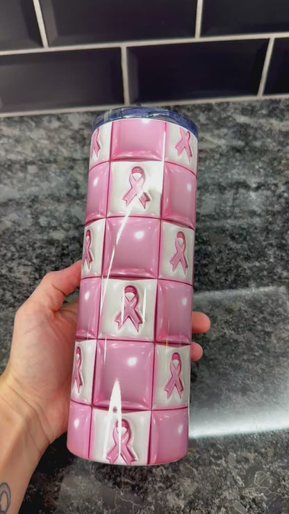 Simple Ribbon Breast Cancer Awareness 20oz Skinny Tumbler